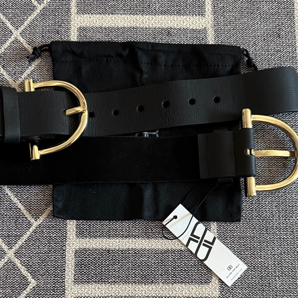 B-Low the Belt - Blake Double Belt, Black with Gold Accents - Picture 6 of 7